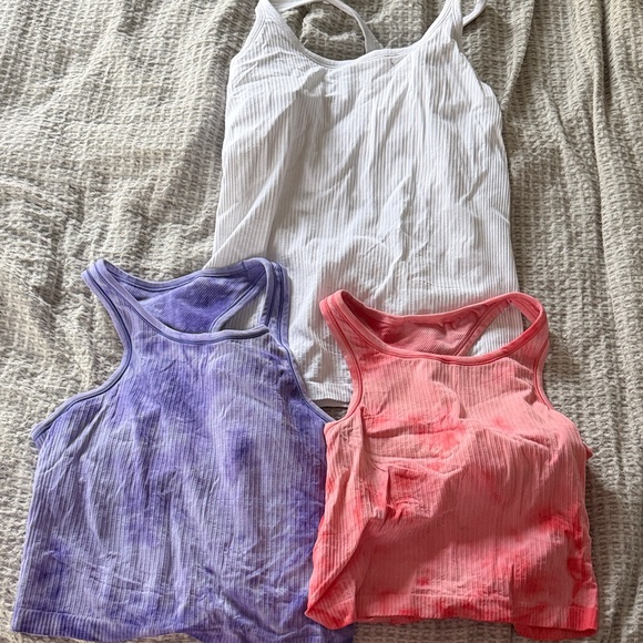 lululemon athletica Tops - lululemon Ebb to street Tank Trio in White, Purple, Coral